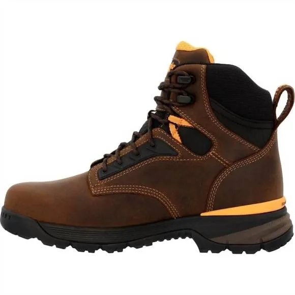 NEW GEORGIA BOOT men's alloy-toe 6&quot; comfort core waterproof work boot in dark br