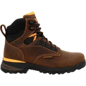 NEW GEORGIA BOOT men's alloy-toe 6&quot; comfort core waterproof work boot in dark br