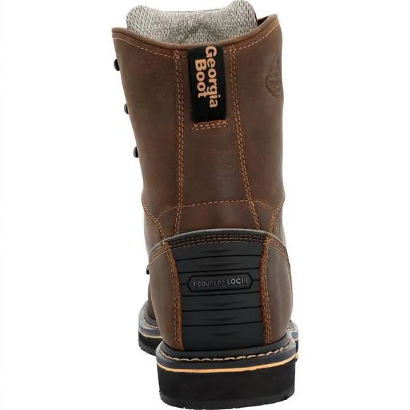 NEW GEORGIA BOOT men's amp lt power wedge roofer work boot in brown