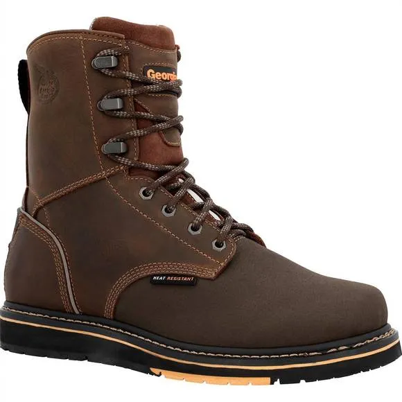 NEW GEORGIA BOOT men's amp lt power wedge roofer work boot in brown