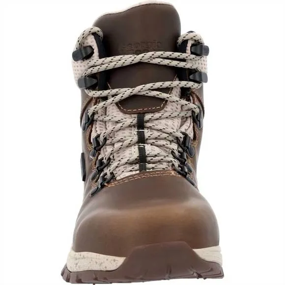 NEW GEORGIA BOOT women's alloy-toe eagle waterproof work boot in brown