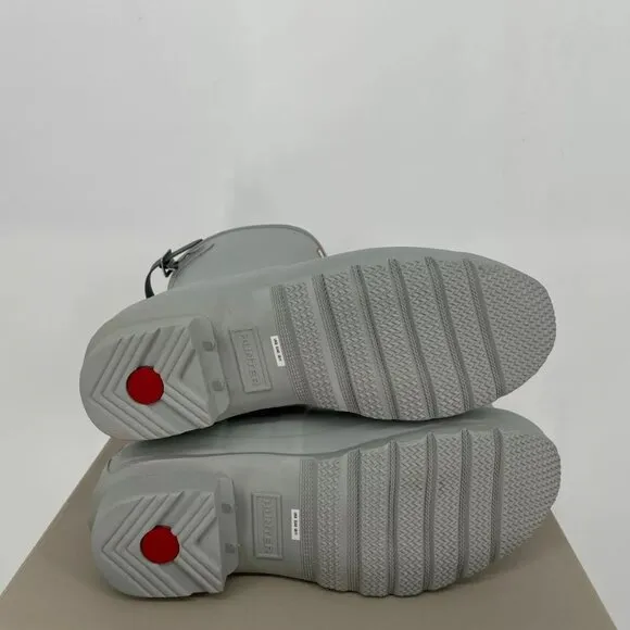 NEW HUNTER Women Original Back Adjustable Short Rain Boots Ice Grey Size 8