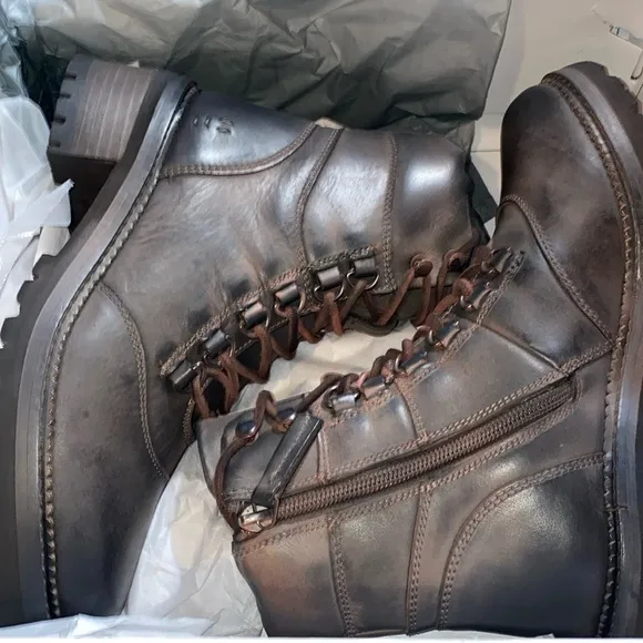 NEW IN BOX Roan by Bed Stu Packer Boots heeled booties sz 6 Distressed Leather