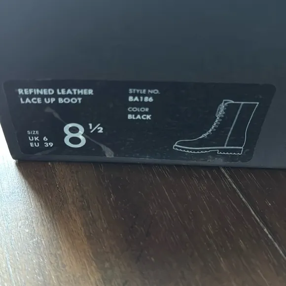 New in box Sz 8.5 J. Crew Gwen lug-sole leather lace-up tall shaft combat boots