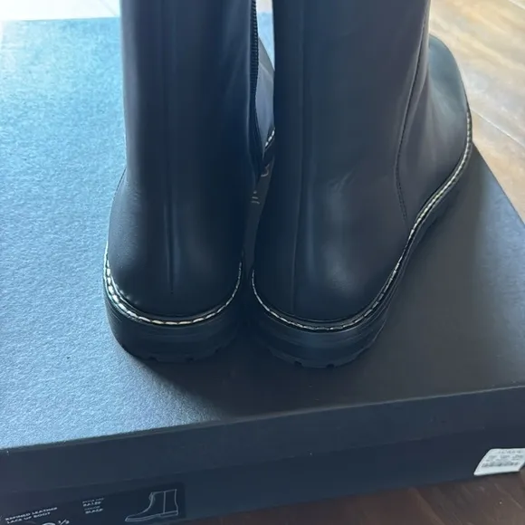 New in box Sz 8.5 J. Crew Gwen lug-sole leather lace-up tall shaft combat boots