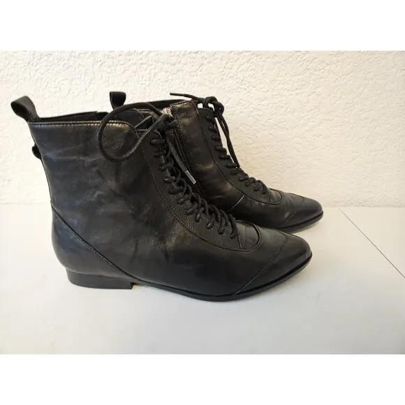 New! Kelsi Dagger Women' Brooklyn Lace Up Ankle Boots Booties Shoes Size 8 Black
