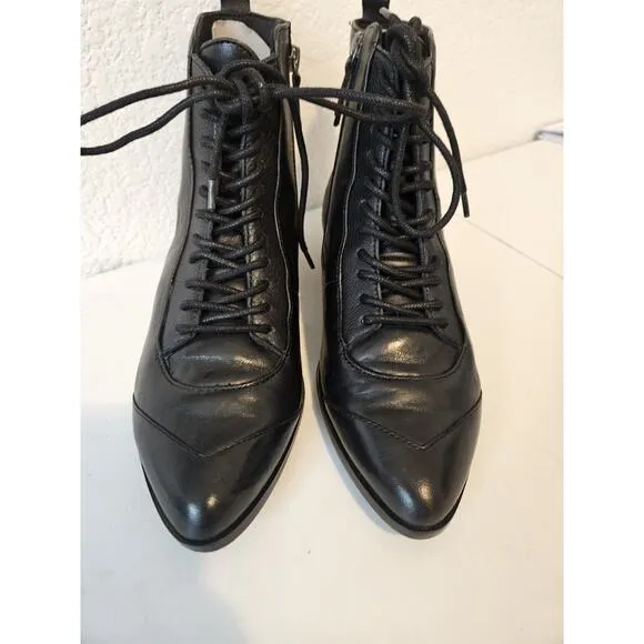 New! Kelsi Dagger Women' Brooklyn Lace Up Ankle Boots Booties Shoes Size 8 Black
