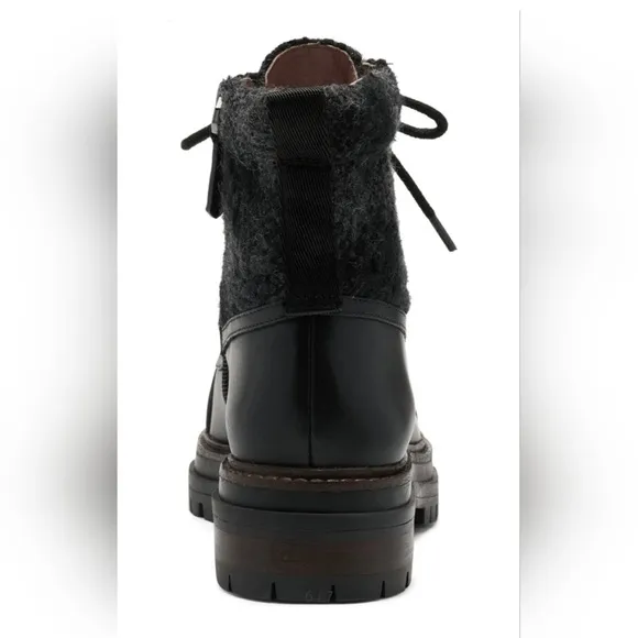 NEW LOUISE ET CIE LO SARNI3 BLACK LEATHER DUCK BOOTS SIZE 9.5