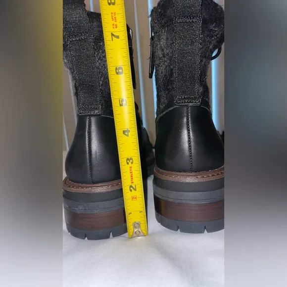 NEW LOUISE ET CIE LO SARNI3 BLACK LEATHER DUCK BOOTS SIZE 9.5
