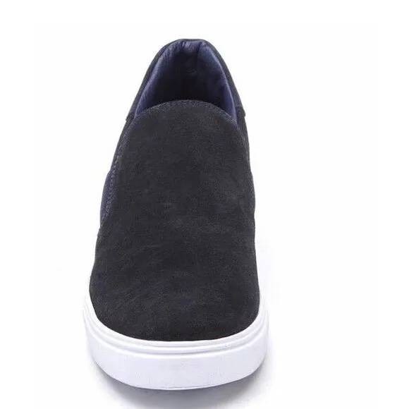 New Matisse Leather Made In Brazil Mens Slip Ons Loafers Shoes Suede Navy 9.5