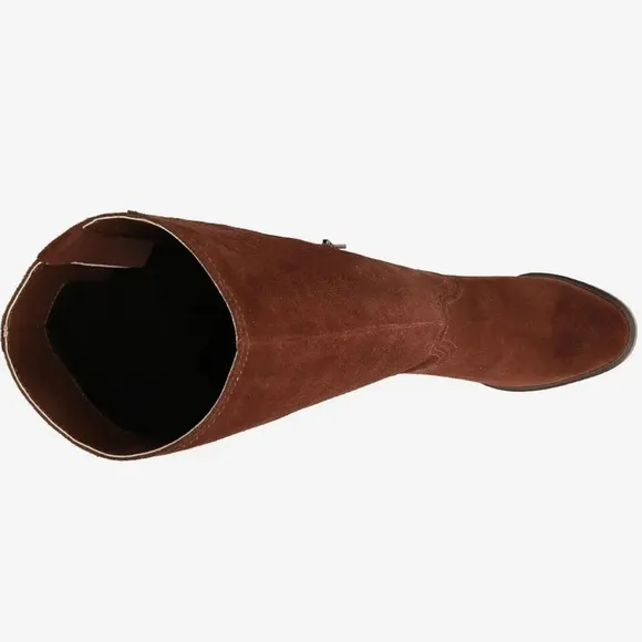 New Naturalizer Ona Suede Leather Wide Calf Brown Block Heel Knee-High Boots