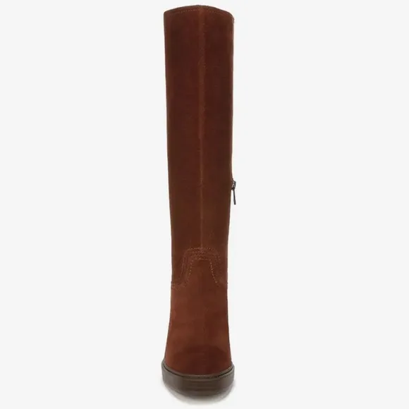 New Naturalizer Ona Suede Leather Wide Calf Brown Block Heel Knee-High Boots