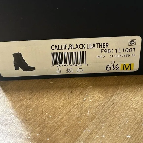 NEW Naturalizer Womens Callie Black Ankle Boots Shoes 6.5 Leather Biker Lace Up