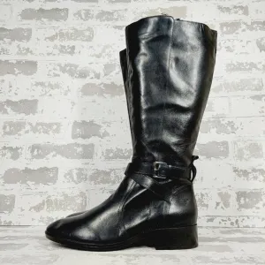 NEW Naturalizer Women's Rena Black Leather Wide Calf Knee High Boots i208