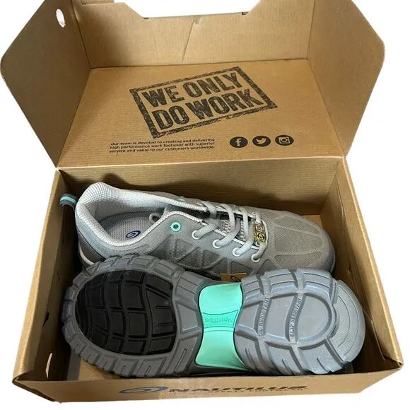 New! Nautilus Women's Spark Carbon Composite Toe Safety Shoe Size 7.5 Grey NWT