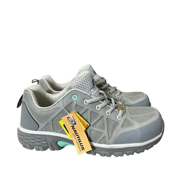 New! Nautilus Women's Spark Carbon Composite Toe Safety Shoe Size 7.5 Grey NWT