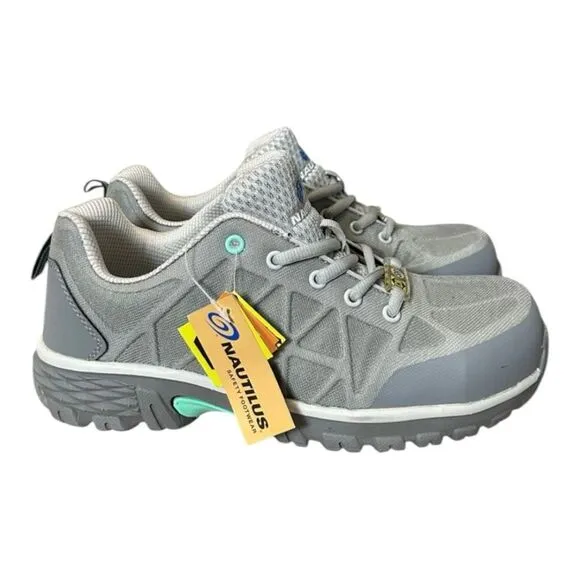 New! Nautilus Women's Spark Carbon Composite Toe Safety Shoe Size 7.5 Grey NWT