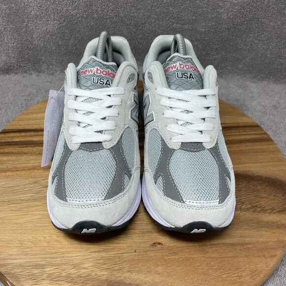NEW New Balance 990v3 Made in USA Grey White Men's Size 8 Heritage Casual Shoes