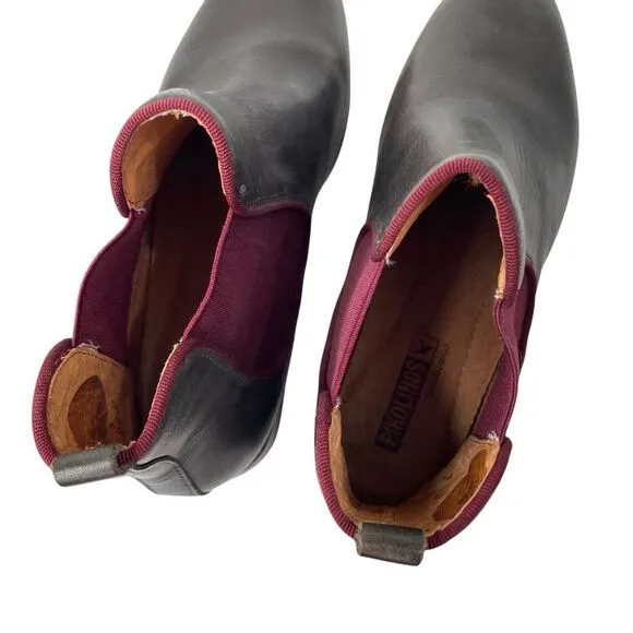 NEW Pikolinos Royal leather ankle boots Size 39 brown maroon red
