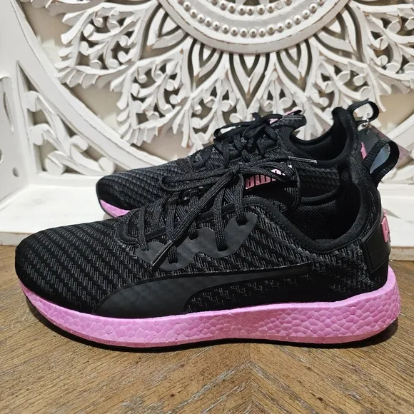 NEW Puma Black &amp; Pink Soft Foam Optimal Comfort Sneakers Womans 9.5