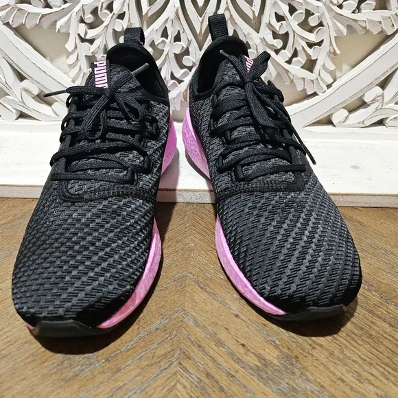NEW Puma Black &amp; Pink Soft Foam Optimal Comfort Sneakers Womans 9.5