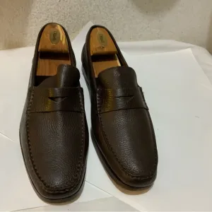 New Sandrino by Sandro Moscoloni Slip On Loafers Shoes 12 Dark Brown Pebble Calf