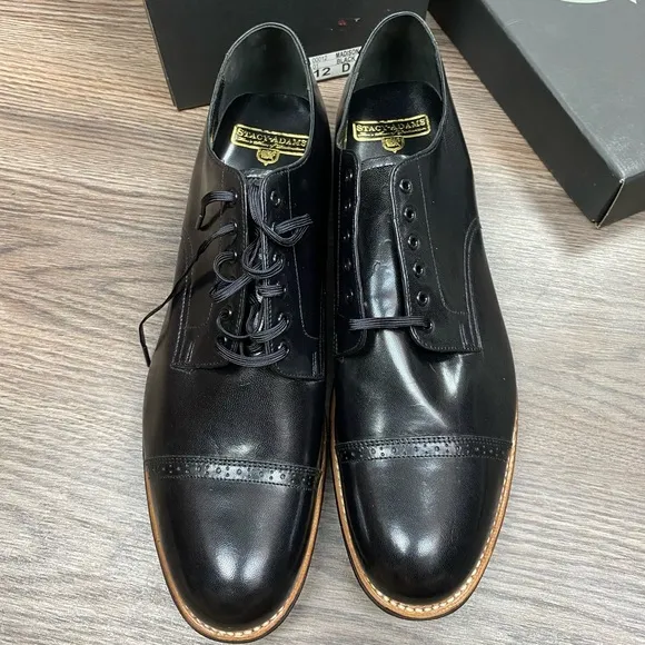 NEW Stacy Adams Madison Black Oxfords 12 D
