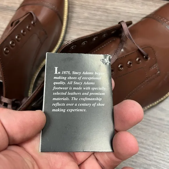 NEW Stacy Adams Madison Brown Cap Toe Oxfords 11.5 D
