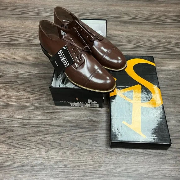 NEW Stacy Adams Madison Brown Cap Toe Oxfords 11.5 D