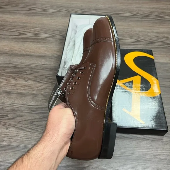NEW Stacy Adams Madison Brown Cap Toe Oxfords 11.5 D