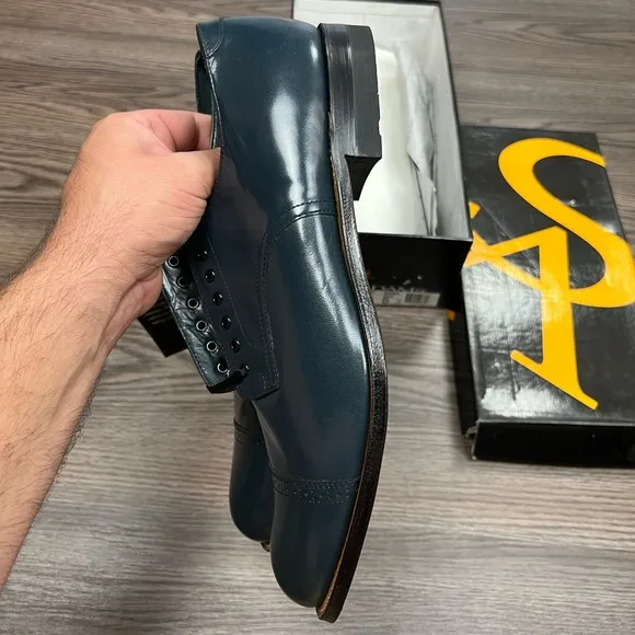 NEW Stacy Adams Madison Navy Blue Cap Toe Oxfords 11 D