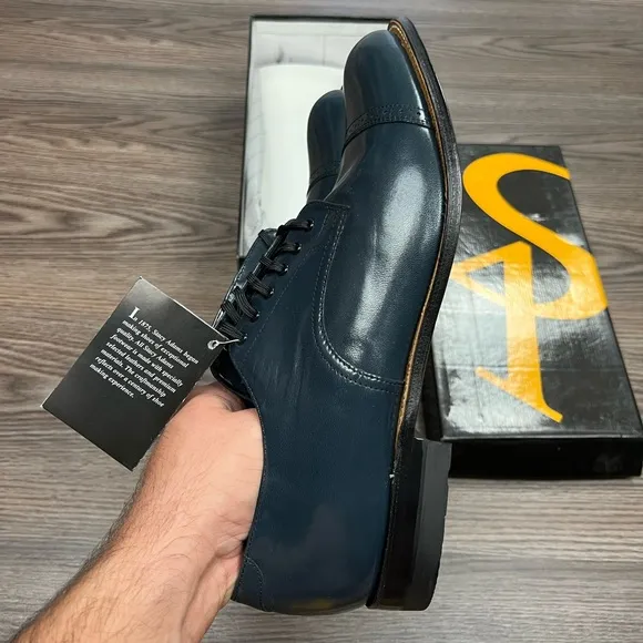 NEW Stacy Adams Madison Navy Blue Cap Toe Oxfords 11 D