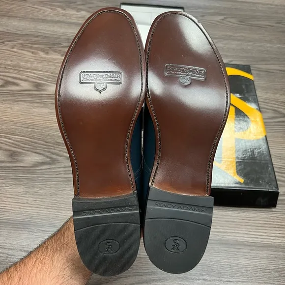 NEW Stacy Adams Madison Navy Blue Cap Toe Oxfords 11 D