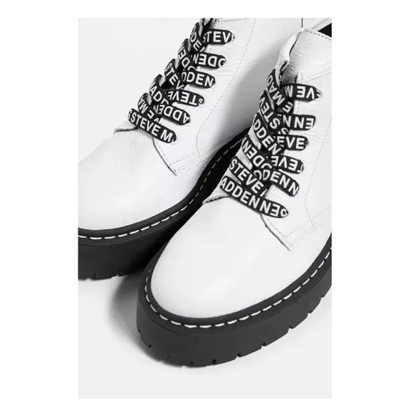 New! STEVE MADDEN “Vlais” Chunky Lace-Up Leather Platform Boots