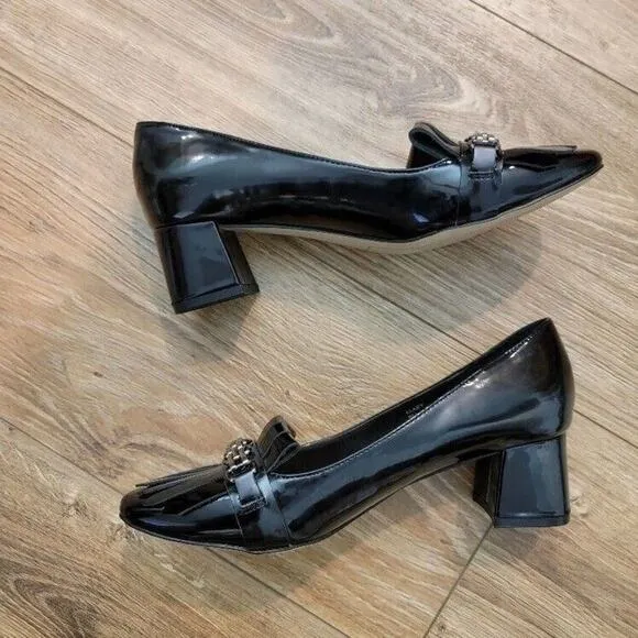 NEW Tahari Shoes Women's Dress Sz 8 Patent Leather Navy Blue Workwear