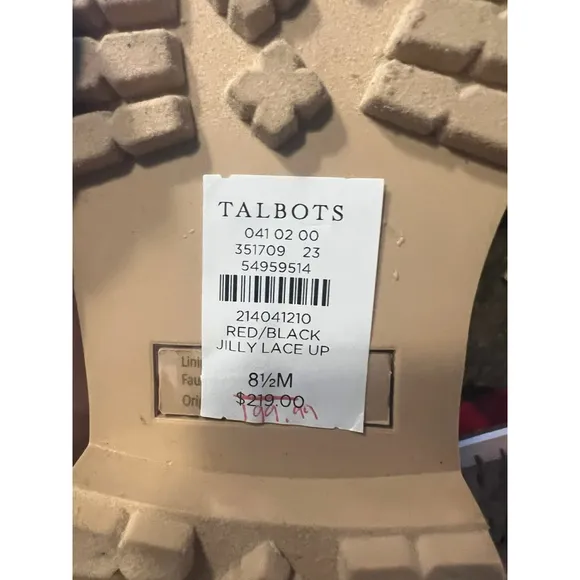 New Talbots JILLY BUFFALO PLAID LACE UP BOOTS