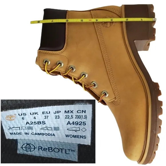 New Timberland womens kinsley 6in wheat nubuck block heel lace up boots classic
