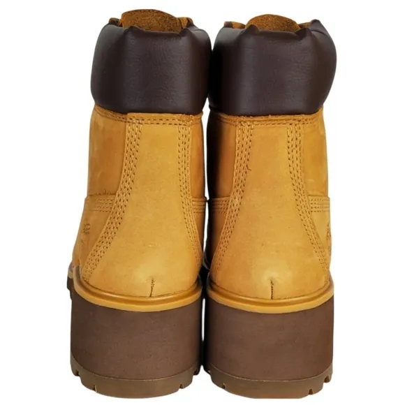 New Timberland womens kinsley 6in wheat nubuck block heel lace up boots classic