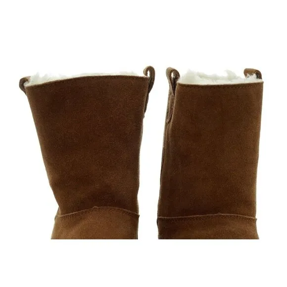 NEW TOMMY BAHAMA CHESTNUT SUEDE SHERPA LINED BOOTS AFET WOMENS 10