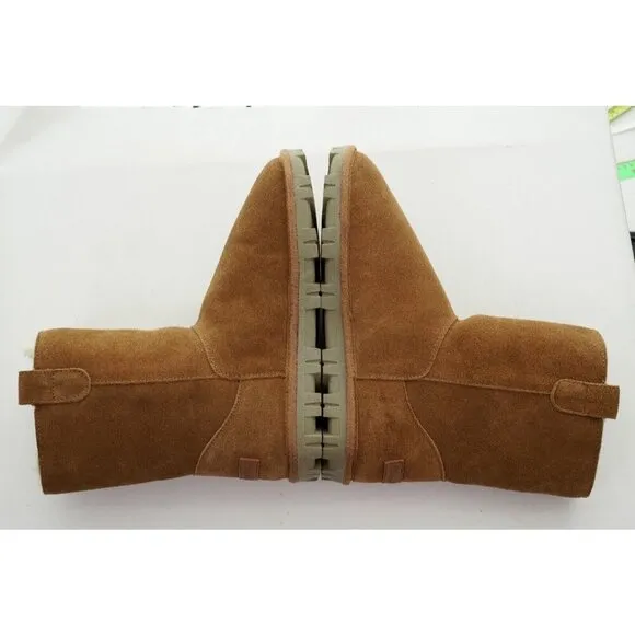 NEW TOMMY BAHAMA CHESTNUT SUEDE SHERPA LINED BOOTS AFET WOMENS 10