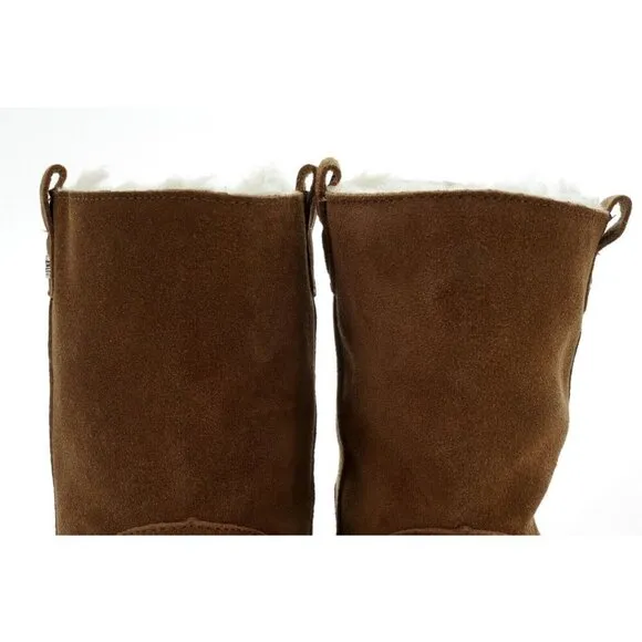 NEW TOMMY BAHAMA CHESTNUT SUEDE SHERPA LINED BOOTS AFET WOMENS 10