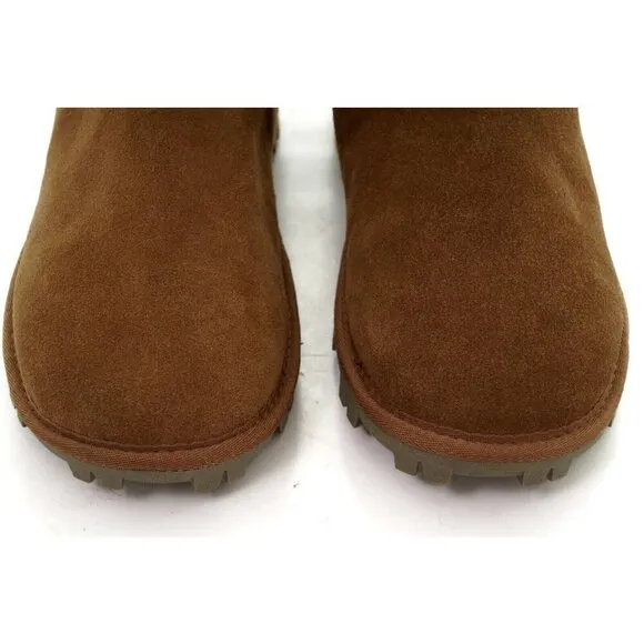 NEW TOMMY BAHAMA CHESTNUT SUEDE SHERPA LINED BOOTS AFET WOMENS 10