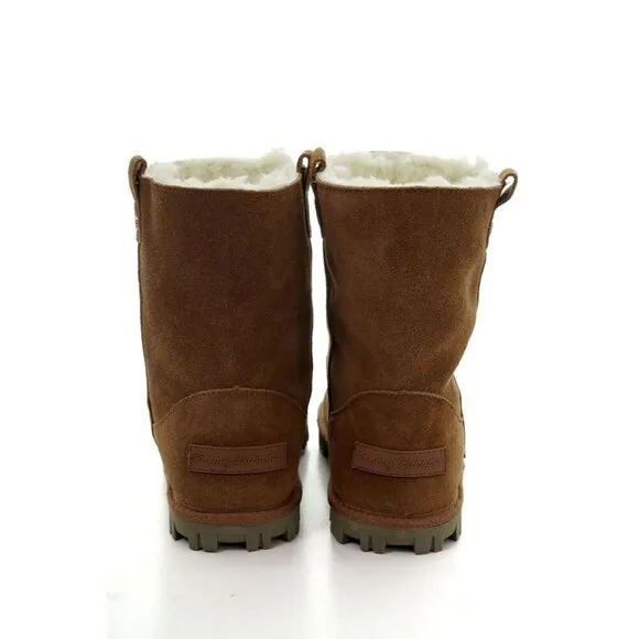 NEW TOMMY BAHAMA CHESTNUT SUEDE SHERPA LINED BOOTS AFET WOMENS 10