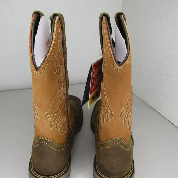 NEW TONY LAMA Men Junction 11&quot; Western  Boot Waterproof Brown Leather Size 9.5