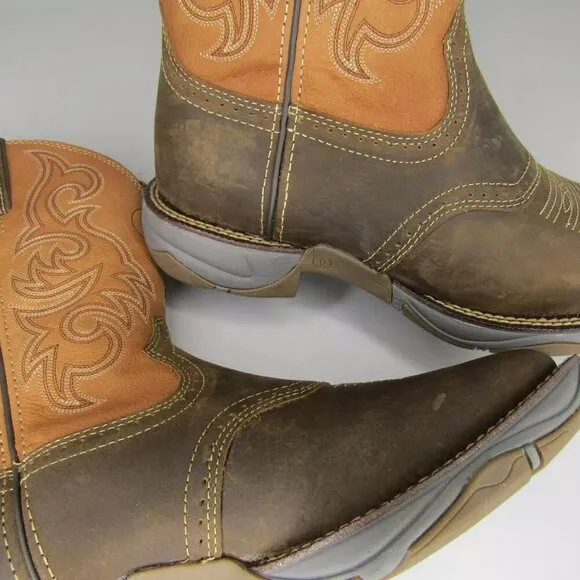 NEW TONY LAMA Men Junction 11&quot; Western  Boot Waterproof Brown Leather Size 9.5