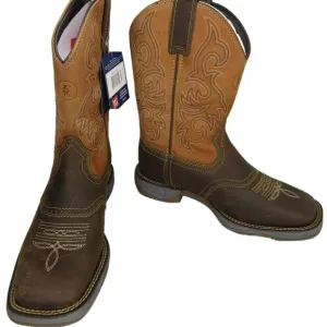 NEW TONY LAMA Men Junction 11&quot; Western  Boot Waterproof Brown Leather Size 9.5