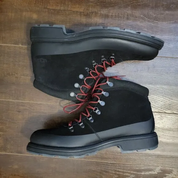 NEW UGG Biltmore Hiker Boots Mens 10 Black Suede Rugged Versatile Emo