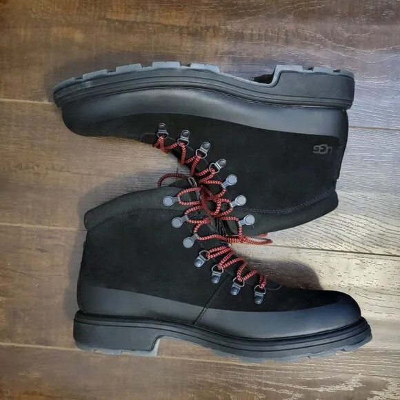 NEW UGG Biltmore Hiker Boots Mens 10 Black Suede Rugged Versatile Emo