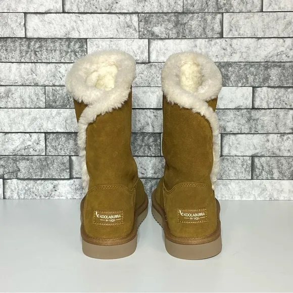 New Ugg Koolaburra Womens 7 Alamie Tan Suede Lined Boots