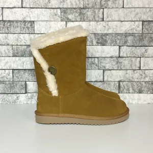 New Ugg Koolaburra Womens 7 Alamie Tan Suede Lined Boots